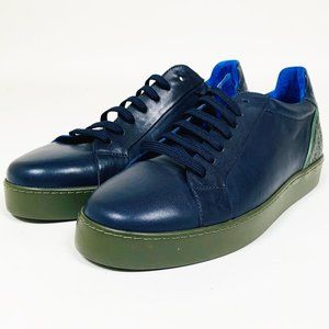 MACEOO Low Top Leather Casual Navy Sneakers - NWOB